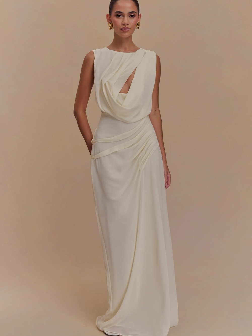 NWT Meshki Oria Chiffon Maxi Dress